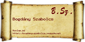 Bogdány Szabolcs névjegykártya