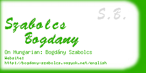 szabolcs bogdany business card